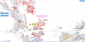 Tri Valley Desi Asian Population in Bay Area, CA - Racial Dot Map