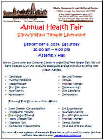 livermore temple free health fair flyer 2014