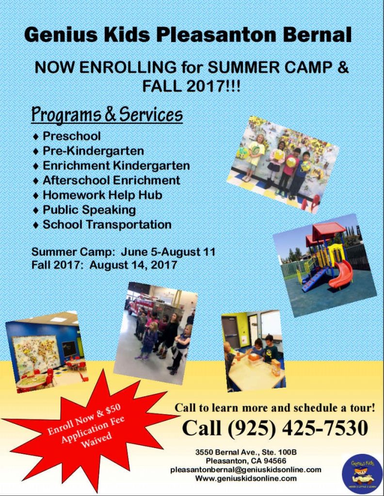 Summer Camp at Genius Kids Pleasanton Bernal Connecting people in San