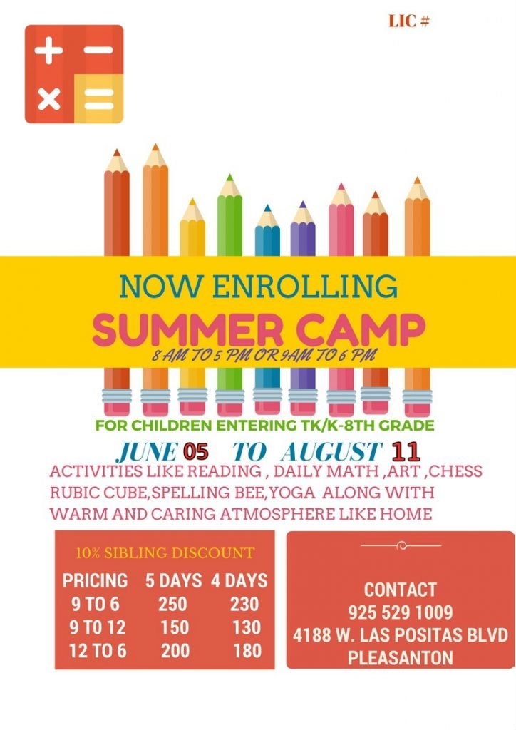 Summer Camps at home base Day care in Pleasanton Connecting people in