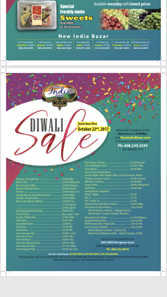 New India Bazar Diwali Sale in Dublin & Pleasanton Connecting people