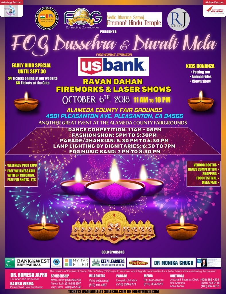 FOG Dusshera Diwali Mela and Fireworks Connecting people in San